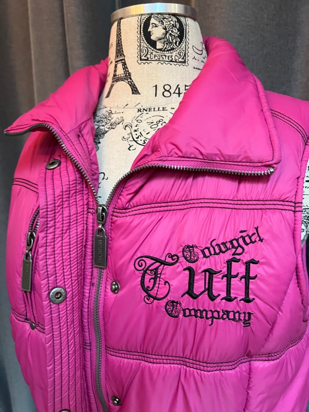 Cowgirl Tuff Hot Pink Quilted Vest - Picture 9 of 11
